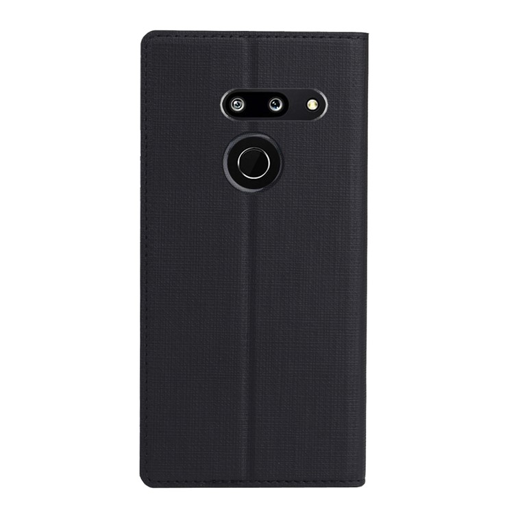 VILI DMX Cross Texture Stand Leather Card Holder Case for LG G8 ThinQ - Black-3