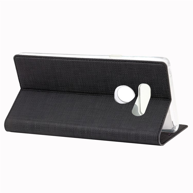 VILI DMX Cross Texture Stand Leather Card Holder Case for LG G8 ThinQ - Black-5