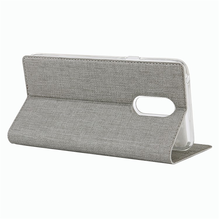 VILI DMX Cross Texture Stand Leather Card Holder Case for LG Q9 / G7 Fit - Grey-14