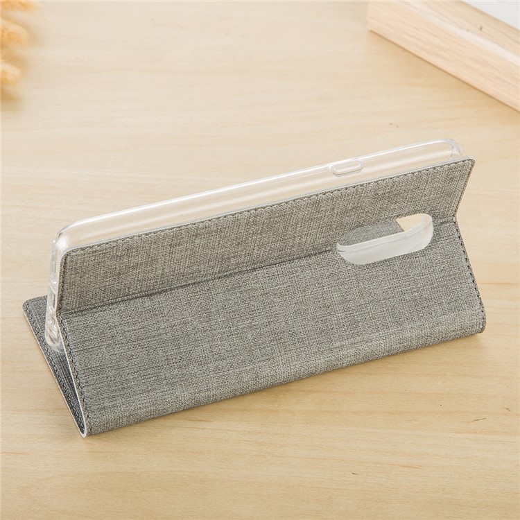 VILI DMX Cross Texture Stand Leather Card Holder Case for LG Q9 / G7 Fit - Grey-18