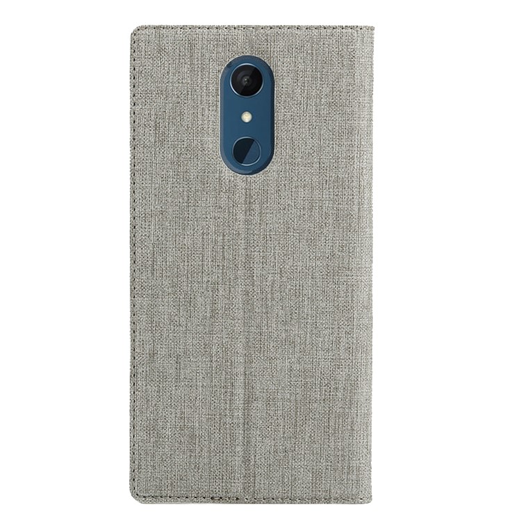 VILI DMX Cross Texture Stand Leather Card Holder Case for LG Q9 / G7 Fit - Grey-3