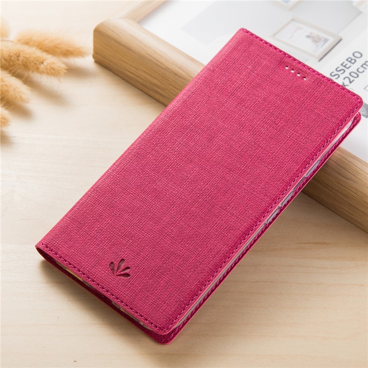 VILI DMX Cross Texture Stand Leather Card Holder Case for LG Q9 / G7 Fit - Rose-2
