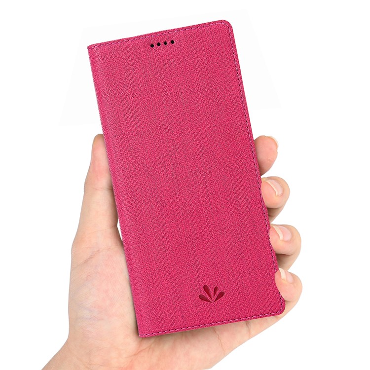 VILI DMX Cross Texture Stand Leather Card Holder Case for LG Q9 / G7 Fit - Rose-5