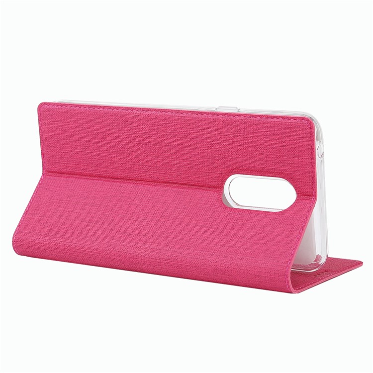 VILI DMX Cross Texture Stand Leather Card Holder Case for LG Q9 / G7 Fit - Rose-6