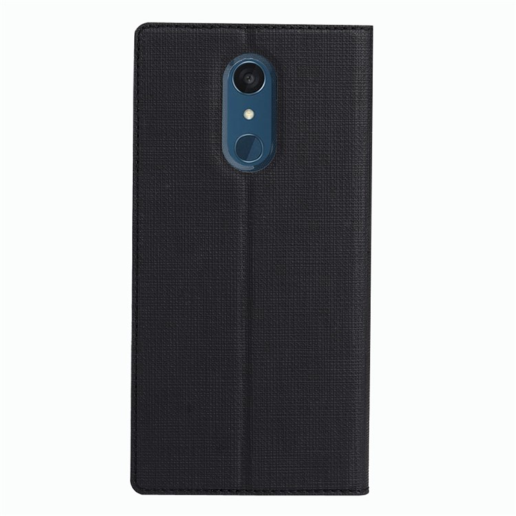 VILI DMX Cross Texture Stand Leather Card Holder Case for LG Q9 / G7 Fit - Black-3