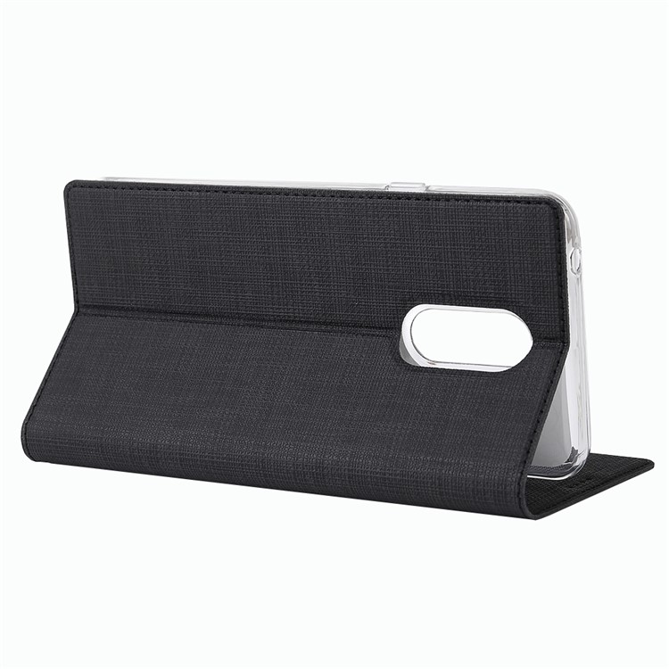 VILI DMX Cross Texture Stand Leather Card Holder Case for LG Q9 / G7 Fit - Black-5