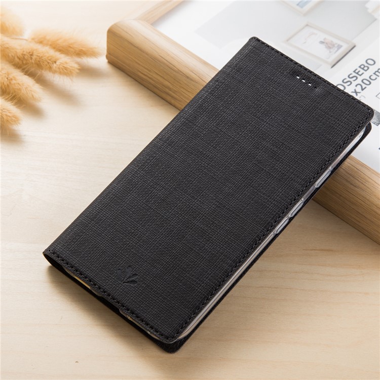VILI DMX Cross Texture Stand Leather Card Holder Case for LG Q9 / G7 Fit - Black-6