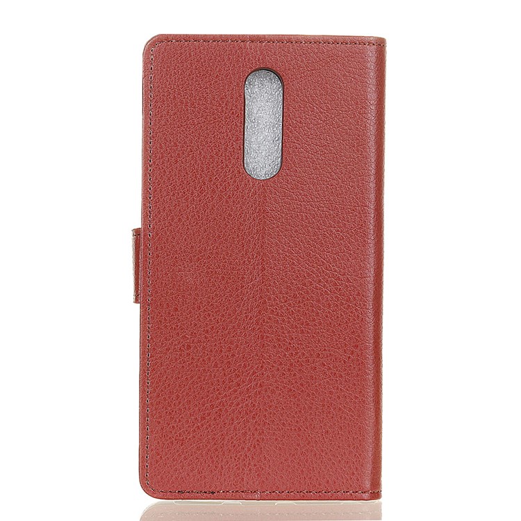 Litchi Skin Wallet Leather Stand Case for LG Stylo 5 - Brown-10