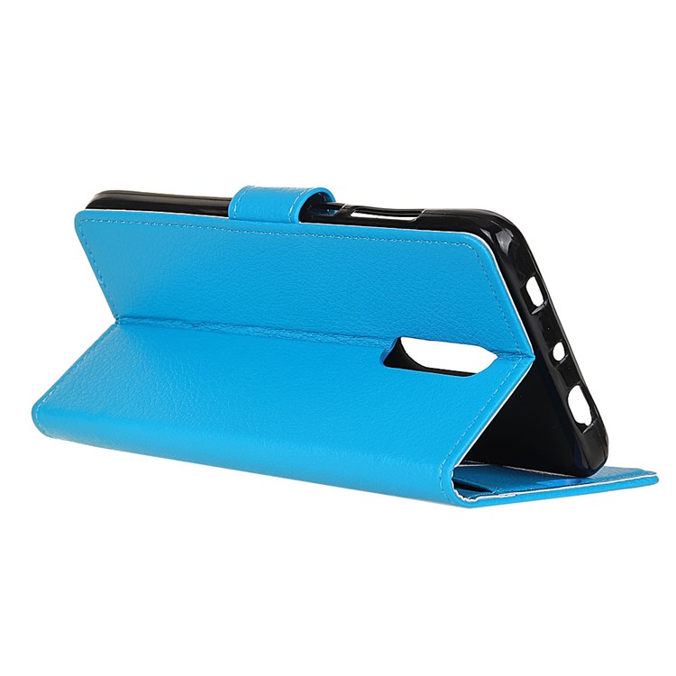Litchi Skin Wallet Leather Stand Case for LG Stylo 5 - Blue-11
