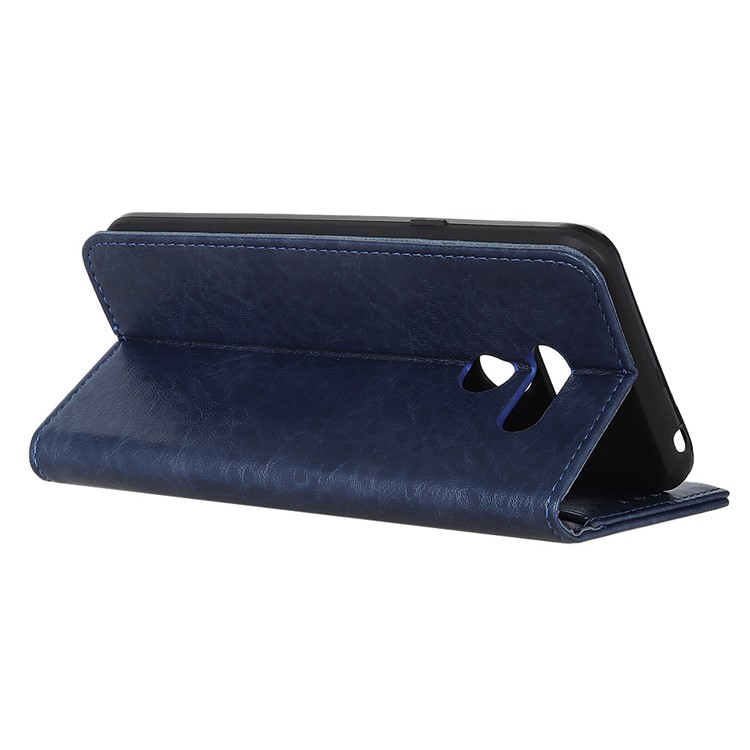 Auto-absorbed Crazy Horse Texture PU Leather Case for LG Q60 - Blue-4