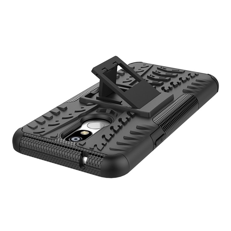 Cool Tyre PC + TPU Hybrid Cover with Kickstand for LG K40 / K12 Plus - Black-6