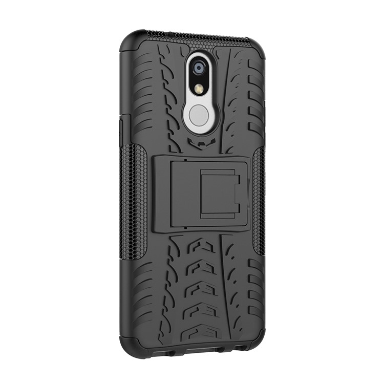 Cool Tire PC + TPU TPU Hybrid Cover Con Kickstand Para LG K40 / K12 Más - Negro