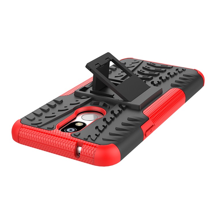 Cool Tyre PC + TPU Hybrid Cover with Kickstand for LG K40 / K12 Plus - Red-6
