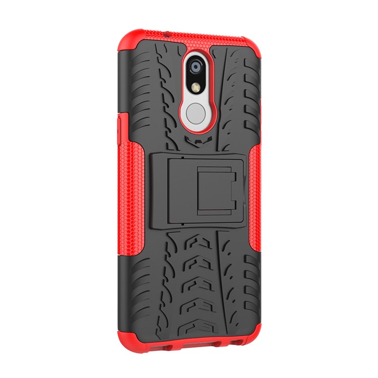 Cool Tyre PC + TPU Hybrid Cover with Kickstand for LG K40 / K12 Plus - Red-7