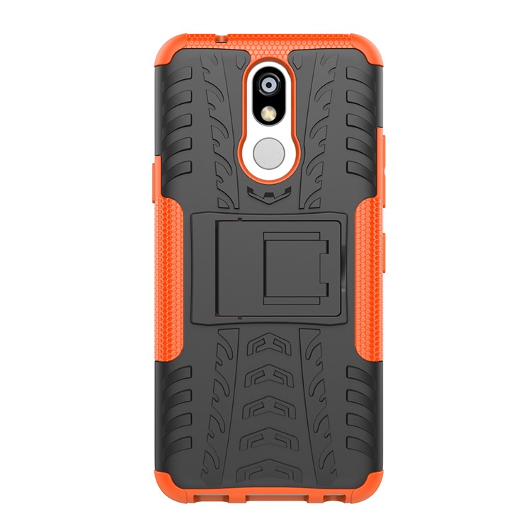 Cool Tyre PC + TPU Hybrid Cover with Kickstand for LG K40 / K12 Plus - Orange-2
