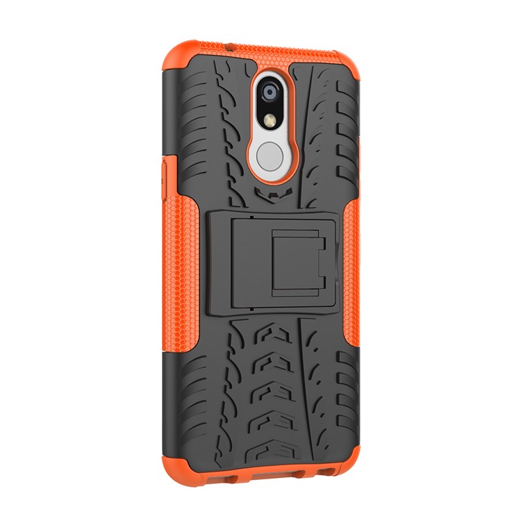 Cool Tyre PC + TPU Hybrid Cover with Kickstand for LG K40 / K12 Plus - Orange-7