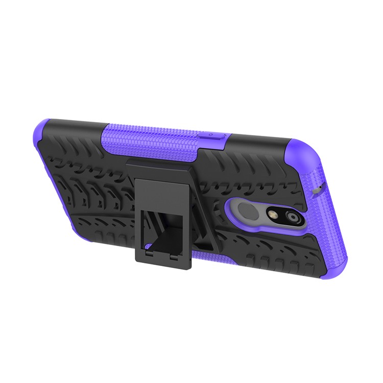 Cool Tyre PC + TPU Hybrid Cover with Kickstand for LG K40 / K12 Plus - Purple-5