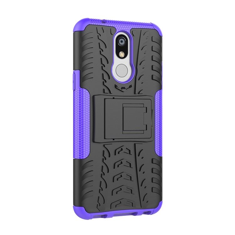 Cool Tyre PC + TPU Hybrid Cover with Kickstand for LG K40 / K12 Plus - Purple-7
