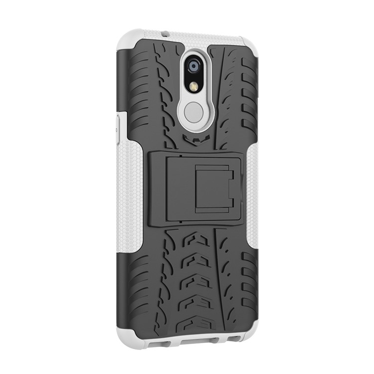 Cool Tyre PC + TPU Hybrid Cover with Kickstand for LG K40 / K12 Plus - White-7