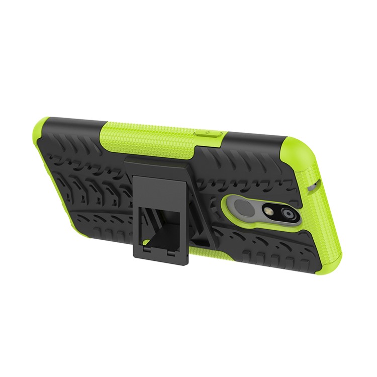 Cool Tyre PC + TPU Hybrid Cover with Kickstand for LG K40 / K12 Plus - Green-4