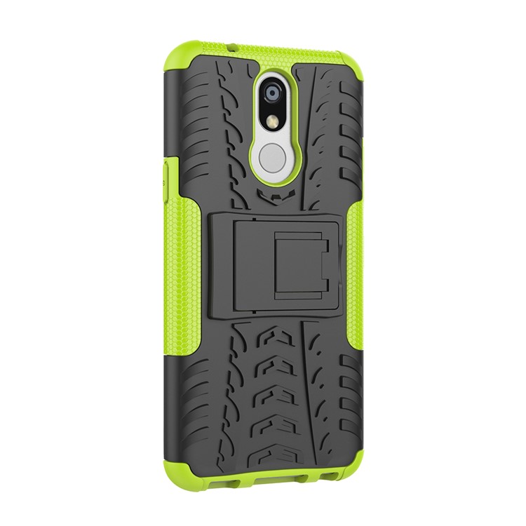 Cool Tyre PC + TPU Hybrid Cover with Kickstand for LG K40 / K12 Plus - Green-7