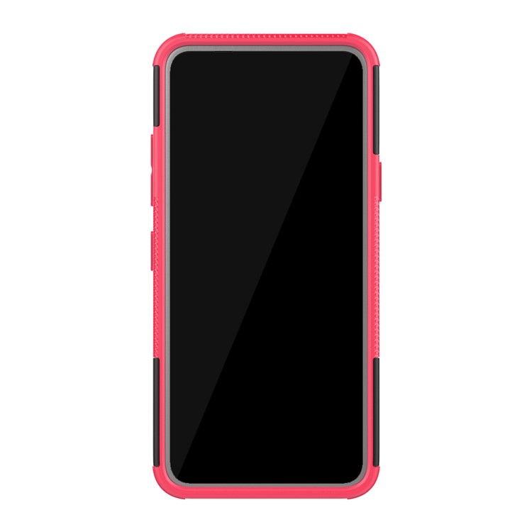 Cubierta Híbrida PC + TPU De Neumático Fresco Con Pie De Apoyo Para LG K40 / K12 Más - Rosa-3