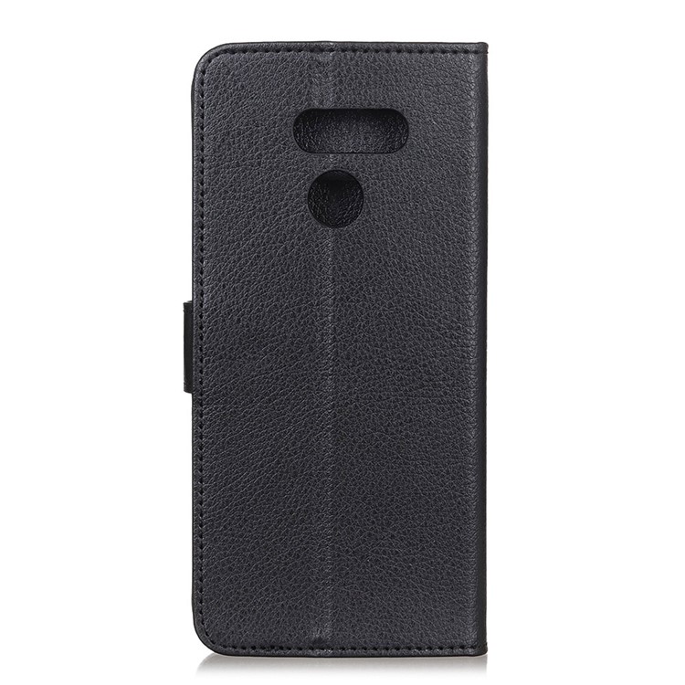 Litchi Texture Wallet Stand Leather Protective Phone Case for LG K50 - Black-10