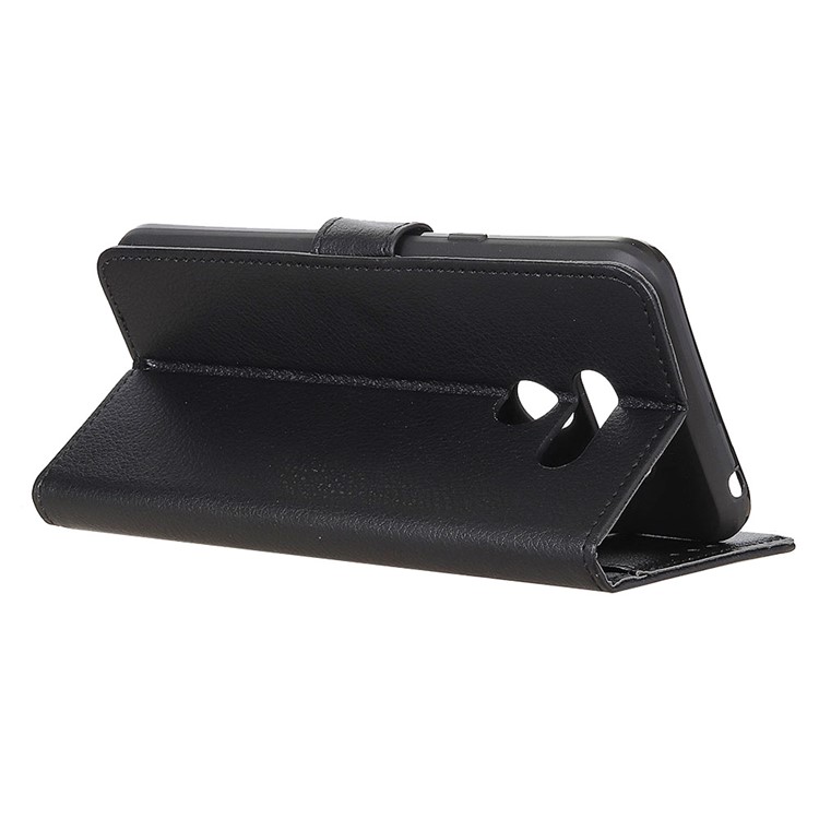 Litchi Texture Wallet Stand Leather Protective Phone Case for LG K50 - Black-11