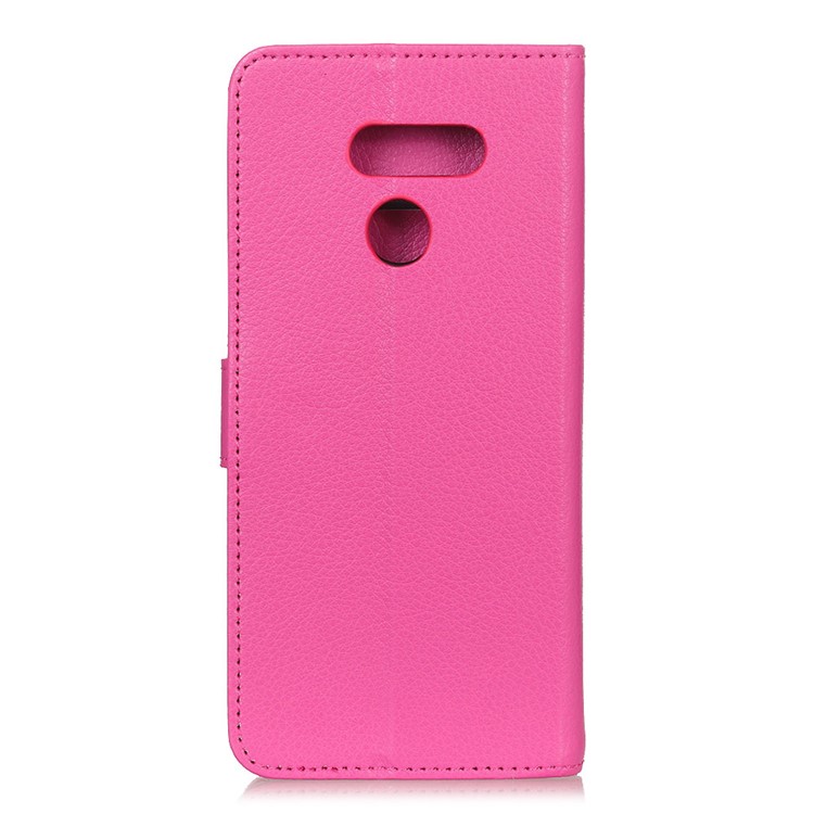 Litchi Texture Wallet Stand Leather Protective Phone Case for LG K50 - Rose-10