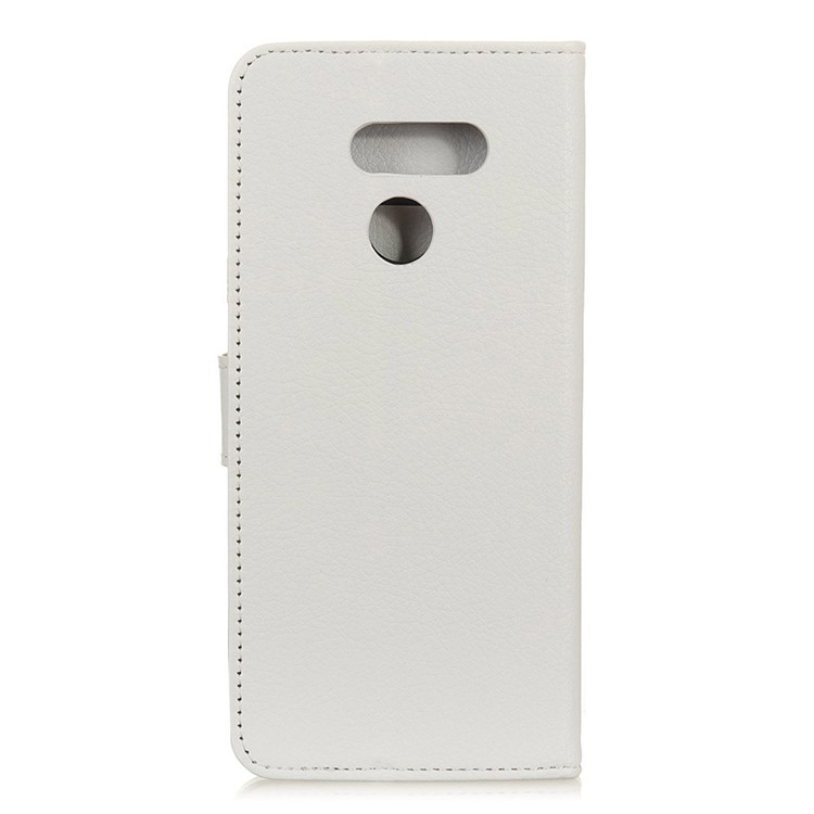 Litchi Texture Wallet Stand Leather Protective Phone Case for LG K50 - White-11