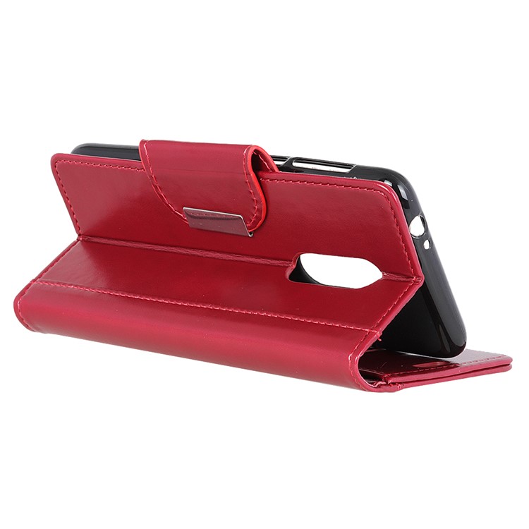 PU Leather Wallet Stand Mobile Phone Cover for LG Stylo 5 - Red-11