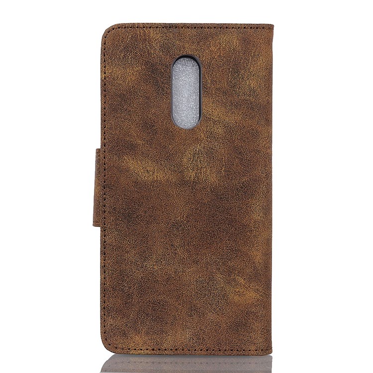 Retro Split Leather Wallet Stand Phone Cover for LG Stylo 5 - Coffee-11