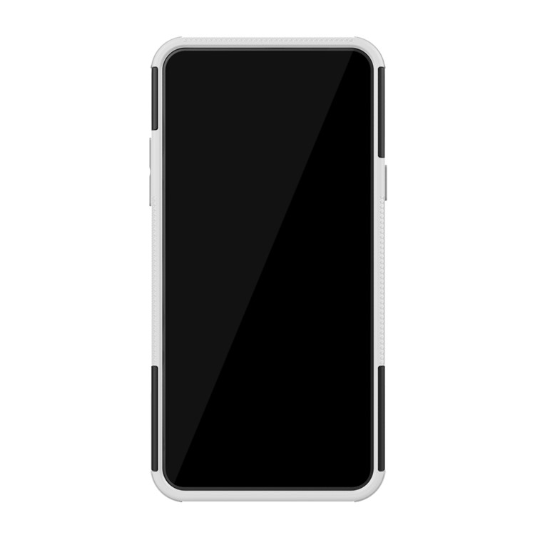 Pour LG Stylo 5 Cool Pneu PC + TPU Coque Arrière Protection Hybride Avec Béquille - Noir / Blanc-4