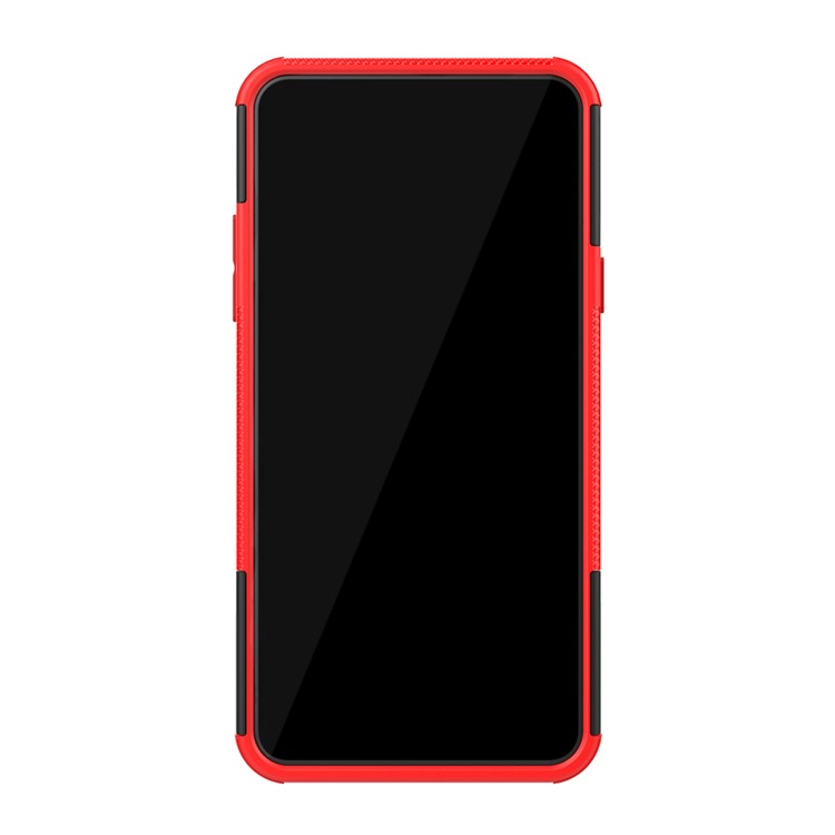 For LG Stylo 5 Cool Tyre PC + TPU Hybrid Protective Back Case with Kickstand - Black / Red-4