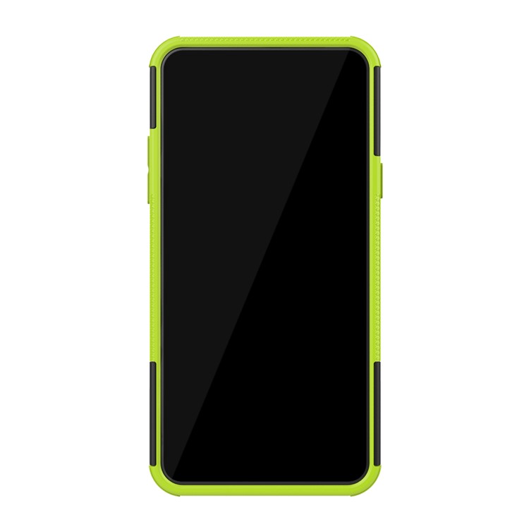 For LG Stylo 5 Cool Tyre PC + TPU Hybrid Protective Back Case with Kickstand - Black / Green-4