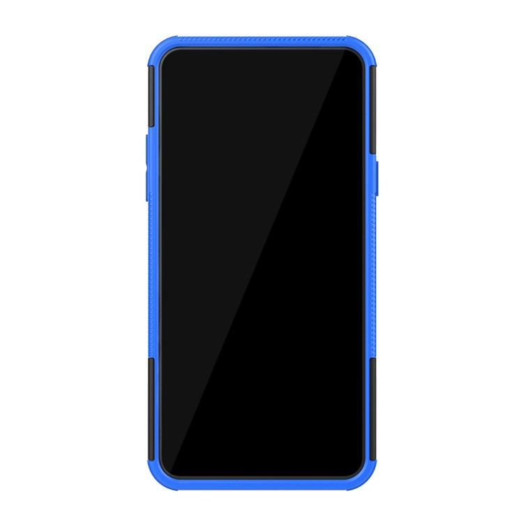 For LG Stylo 5 Cool Tyre PC + TPU Hybrid Protective Back Case with Kickstand - Black / Blue-4