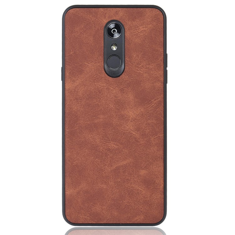 PU Leather Coated TPU + PC Back Phone Casing for LG Stylo 5 - Brown-3