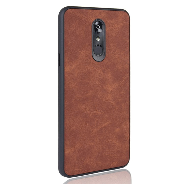 PU Leather Coated TPU + PC Back Phone Casing for LG Stylo 5 - Brown-4