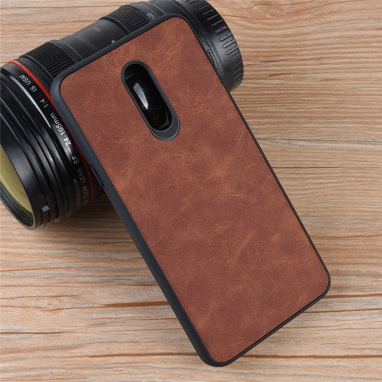 PU Leather Coated TPU + PC Back Phone Casing for LG Stylo 5 - Brown-6