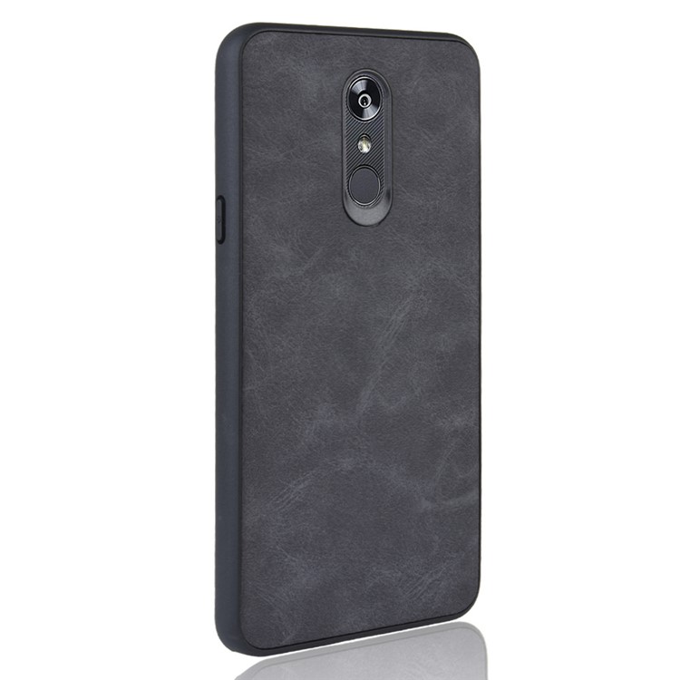 PU Leather Coated TPU + PC Back Phone Casing for LG Stylo 5 - Dark Grey-3