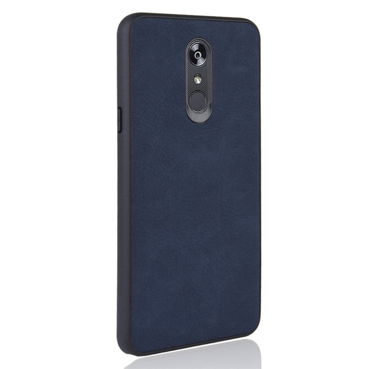 PU Leather Coated TPU + PC Back Phone Casing for LG Stylo 5 - Dark Blue-3