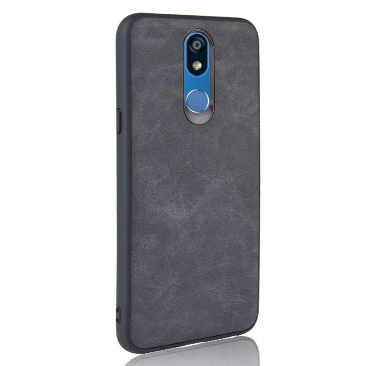 PU Leather Coated TPU + PC Back Phone Case for LG K40/K12+/K12 Plus - Dark Grey-3