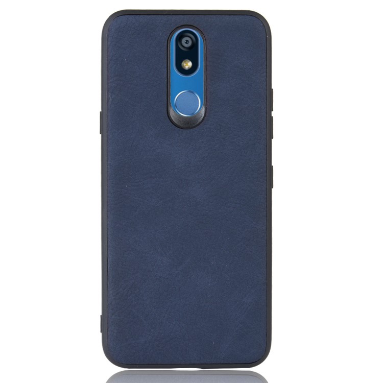 PU Leather Coated TPU + PC Back Phone Case for LG K40/K12+/K12 Plus - Dark Blue-2