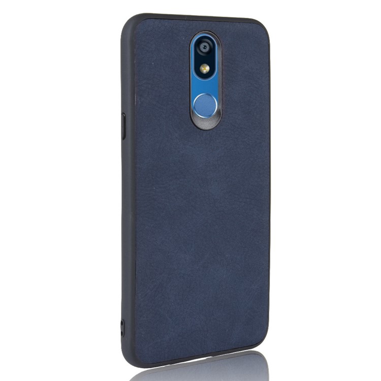 PU Leather Coated TPU + PC Back Phone Case for LG K40/K12+/K12 Plus - Dark Blue-3
