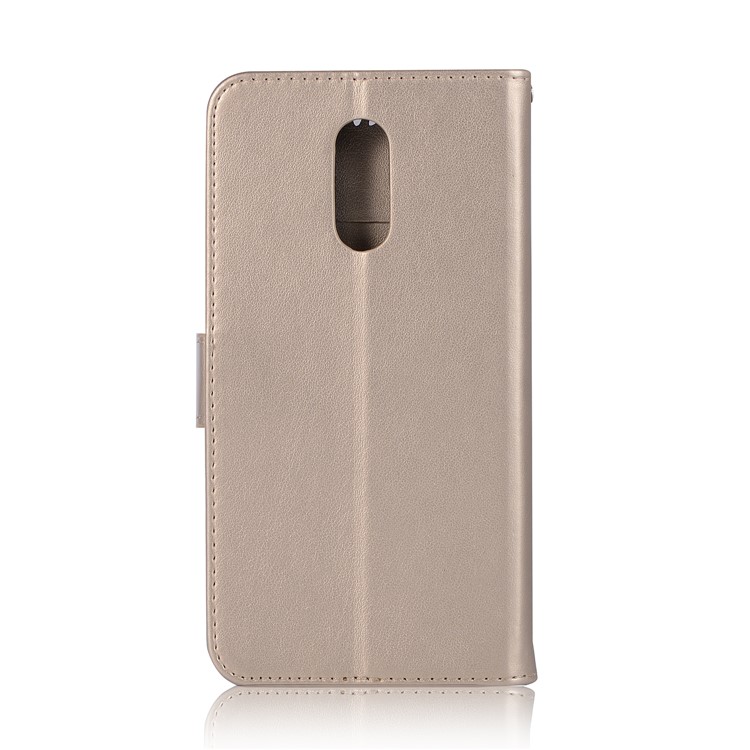 Imprint Dream Catcher Owl Leather Wallet Stand Cover for LG Stylo 5 - Gold-3