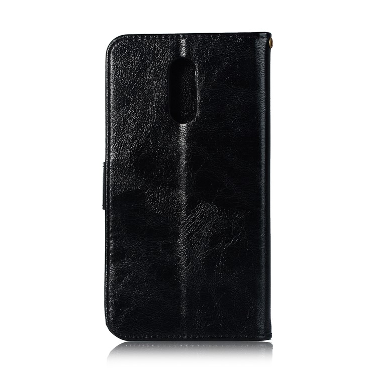 Premium Vintage Leather Wallet Case for LG Stylo 5 - Black-3