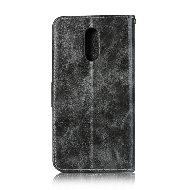 Premium Vintage Leather Wallet Case for LG Stylo 5 - Grey-3