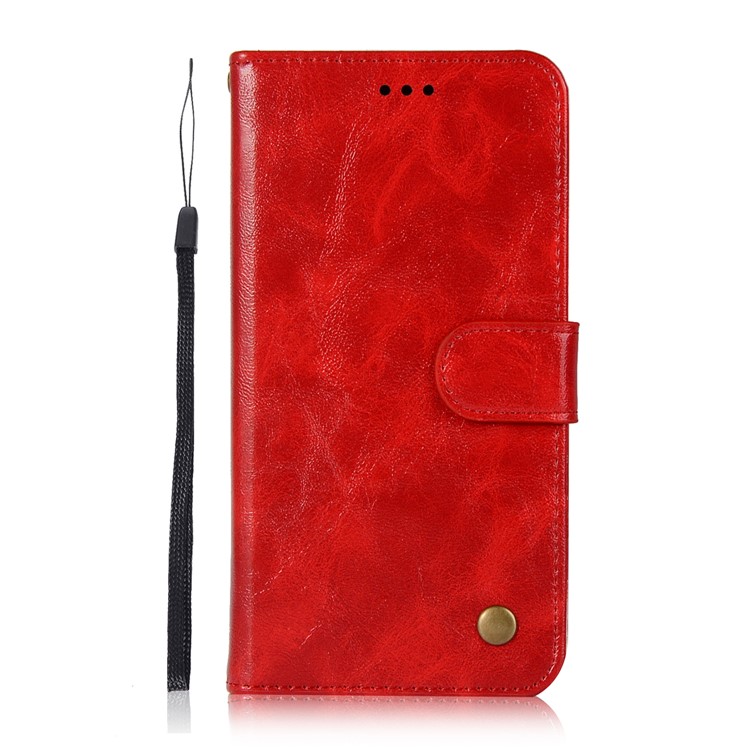 Etui Portefeuille Haut De Gamme En Cuir Vintage Pour LG Stylo 5 - Rouge-2