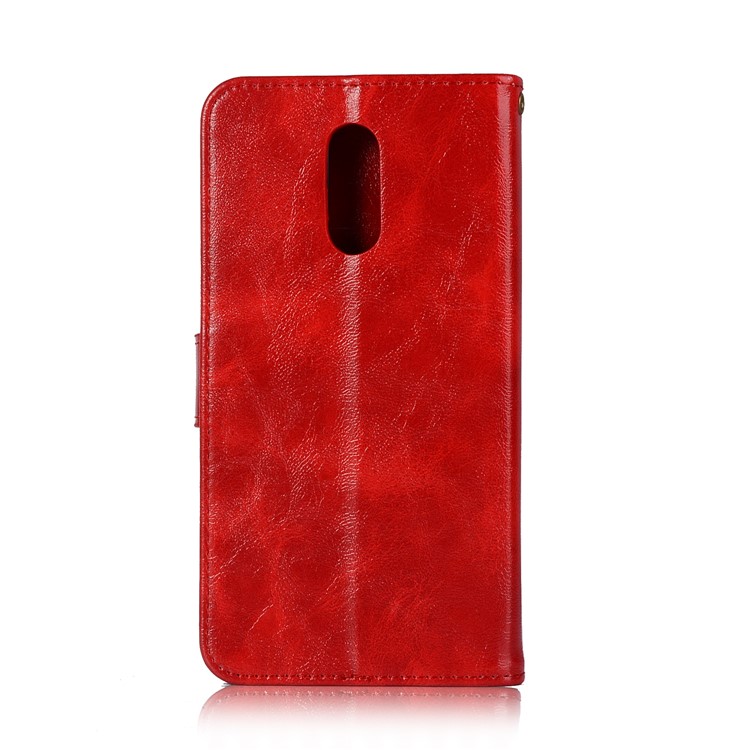Etui Portefeuille Haut De Gamme En Cuir Vintage Pour LG Stylo 5 - Rouge-3