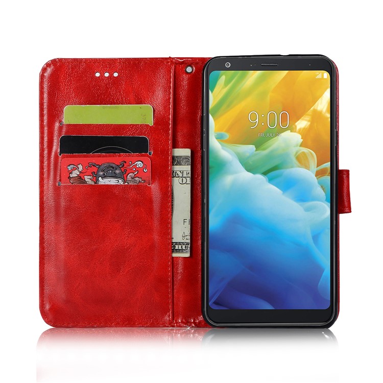 Etui Portefeuille Haut De Gamme En Cuir Vintage Pour LG Stylo 5 - Rouge-4